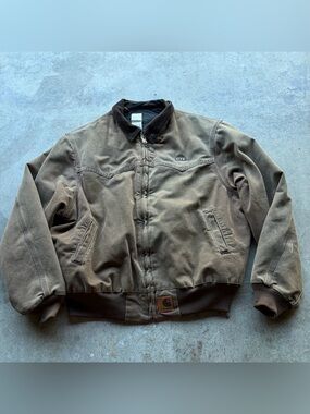 Vintage 90s Carhartt Sante Fe Jacket Chestnut Brown Quilted J14 1999 EUC